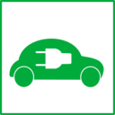 download Eco Green Car Icon clipart image with 45 hue color