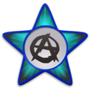 download Anarchist Star clipart image with 180 hue color