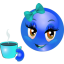 download Girl Drink Tea Smiley Emoticon clipart image with 180 hue color