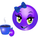 download Girl Drink Tea Smiley Emoticon clipart image with 225 hue color