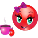 download Girl Drink Tea Smiley Emoticon clipart image with 315 hue color