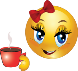 Girl Drink Tea Smiley Emoticon