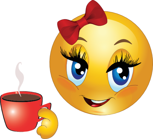 Girl Drink Tea Smiley Emoticon
