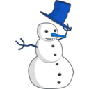 download Hat Tip Snowman clipart image with 180 hue color