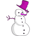 download Hat Tip Snowman clipart image with 270 hue color