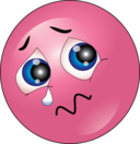 Crying Pink Smiley Emoticon
