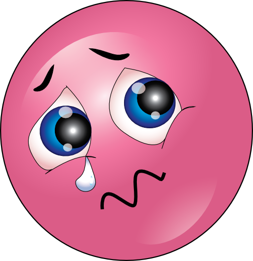 Crying Pink Smiley Emoticon