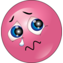 download Crying Pink Smiley Emoticon clipart image with 0 hue color