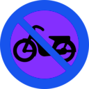 download No Mopeds Sign clipart image with 225 hue color