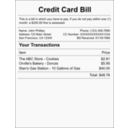 Credit Card Bill