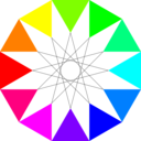 download Rainbow Dodecagon And Black Dodecagram clipart image with 90 hue color