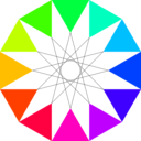 download Rainbow Dodecagon And Black Dodecagram clipart image with 135 hue color