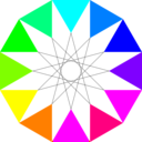 download Rainbow Dodecagon And Black Dodecagram clipart image with 180 hue color
