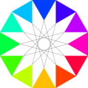 download Rainbow Dodecagon And Black Dodecagram clipart image with 225 hue color
