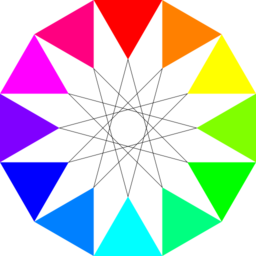 Rainbow Dodecagon And Black Dodecagram