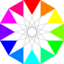 Rainbow Dodecagon And Black Dodecagram