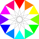 Rainbow Dodecagon And Black Dodecagram