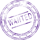 download Wanted clipart image with 270 hue color