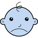 download Sad Baby clipart image with 180 hue color