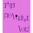 download Ambigramme Haut Bas Fragile clipart image with 270 hue color