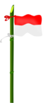 Bamboo And Indonesian Flag