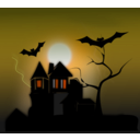 download Spooky House clipart image with 180 hue color