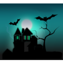 download Spooky House clipart image with 315 hue color
