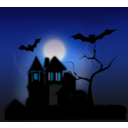 download Spooky House clipart image with 0 hue color