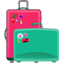 download Suitcases clipart image with 315 hue color