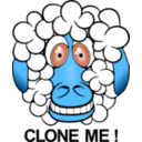 download Funny Sheep clipart image with 180 hue color