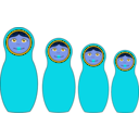 download Matrioshka clipart image with 180 hue color