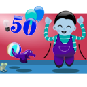 download Happy To Be 50 clipart image with 180 hue color