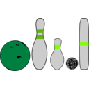 download Bowling Pins And Balls clipart image with 90 hue color