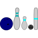 download Bowling Pins And Balls clipart image with 180 hue color