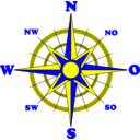 download Compass Rose clipart image with 0 hue color