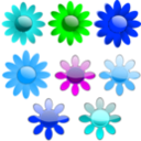 download Vector Flowers clipart image with 180 hue color