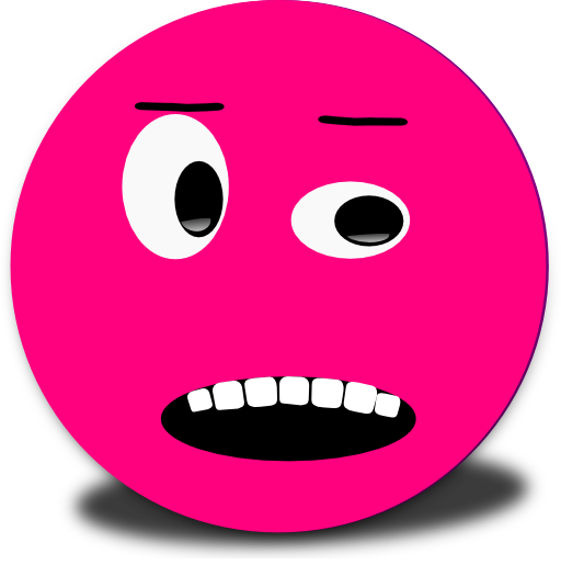 Cautious Smiley Pink Emoticon