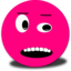 Cautious Smiley Pink Emoticon