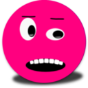 Cautious Smiley Pink Emoticon