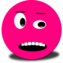 download Cautious Smiley Pink Emoticon clipart image with 0 hue color