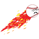 download Baseball With Flame clipart image with 0 hue color