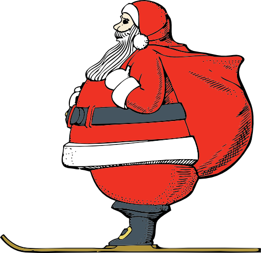 Skiing Santa