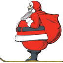 download Skiing Santa clipart image with 0 hue color