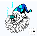 download Joker clipart image with 180 hue color