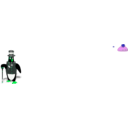 download Penguin In Tux Bordered Correctly clipart image with 90 hue color