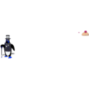 download Penguin In Tux Bordered Correctly clipart image with 180 hue color