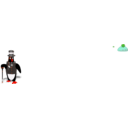 download Penguin In Tux Bordered Correctly clipart image with 315 hue color