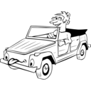 download Boy Driving Car Cartoon clipart image with 90 hue color