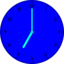 download Clock clipart image with 180 hue color