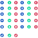 download Round Buttons Symbols clipart image with 135 hue color